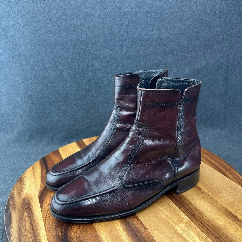 Florsheim Essex Ox Blood Leather Ankle Boot Men's Size 8.5D Side Zip 17074-18